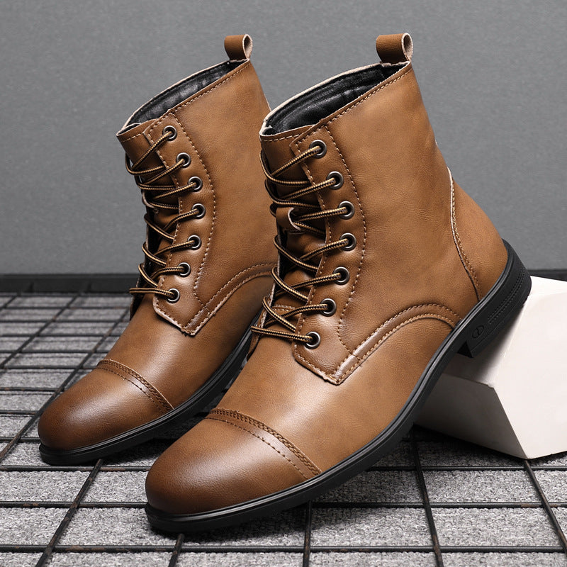 Close-up of British High-Top Casual Shoes – Quality Craftsmanship and Style