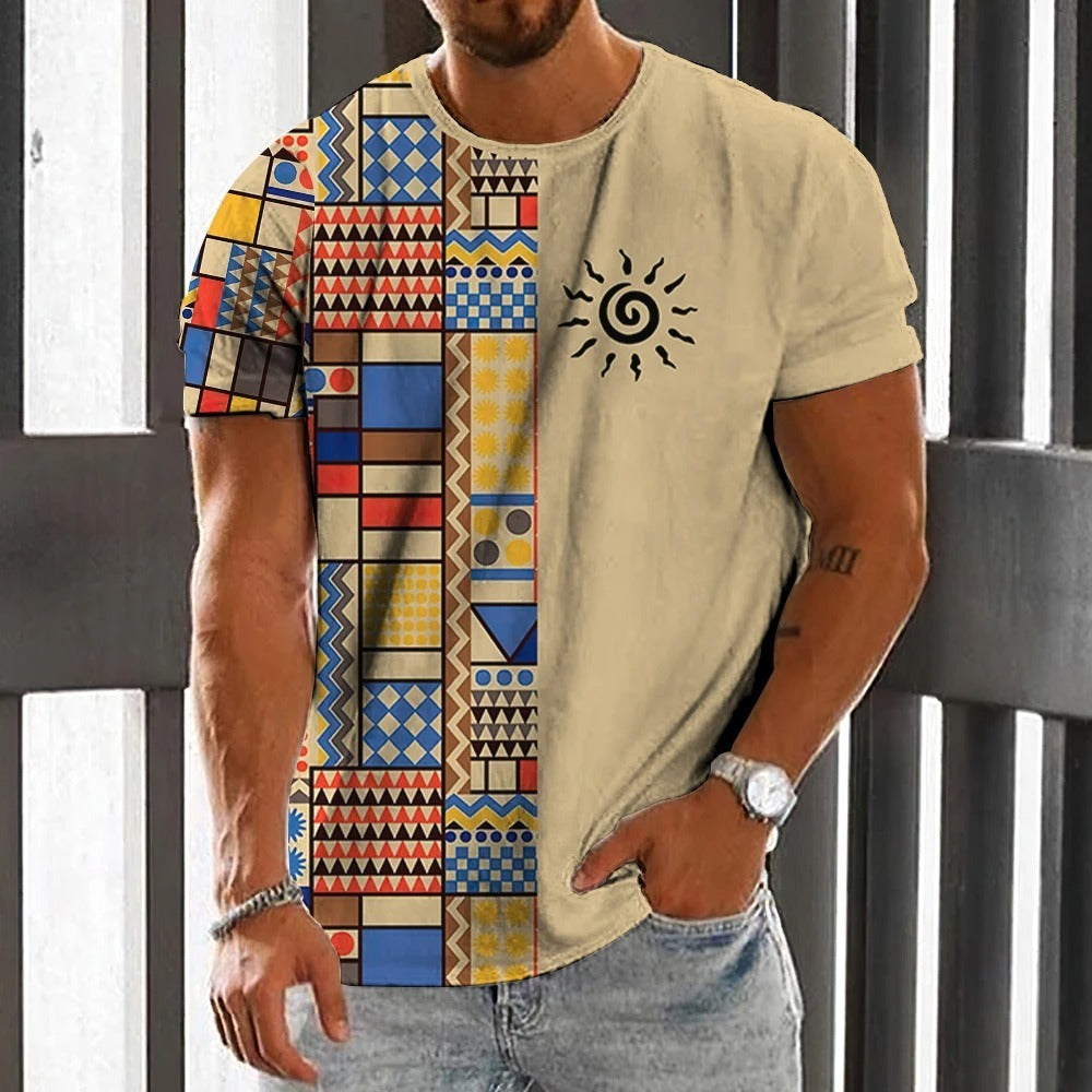 Summer short sleeve shirt with a relaxed fit for men