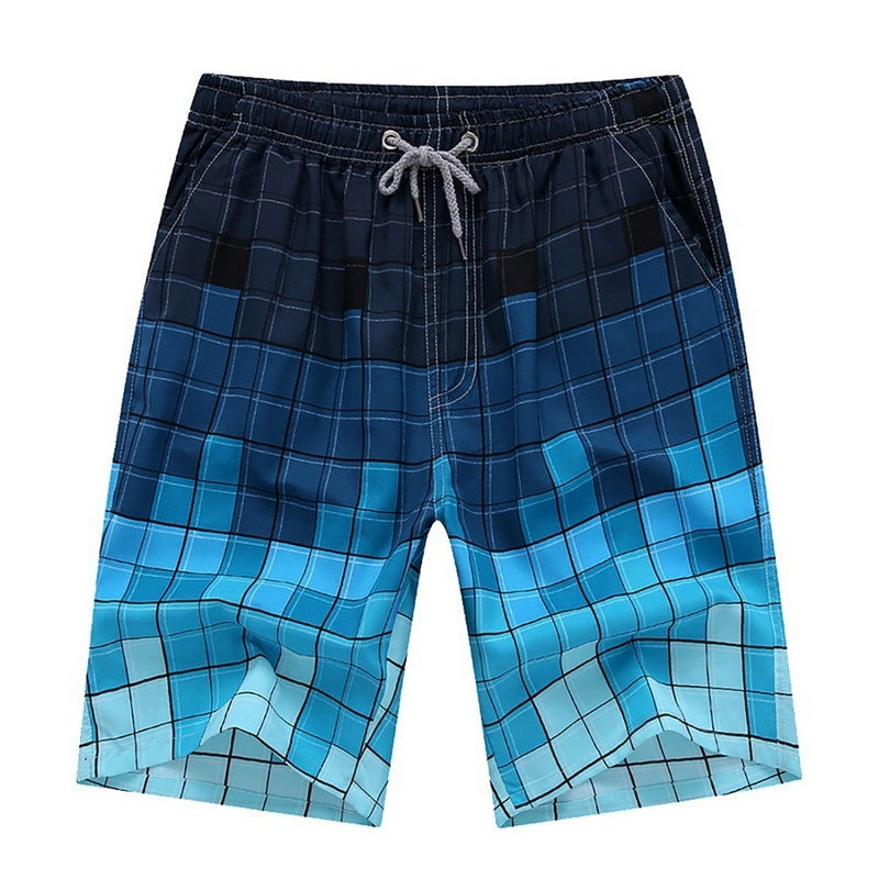 Close-up View of Digital Print on Hawaiian Shorts for Men