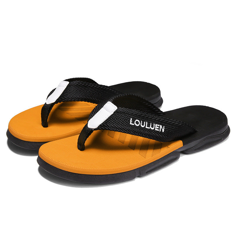 Comfortable and supportive beach flip flops with non-slip features.