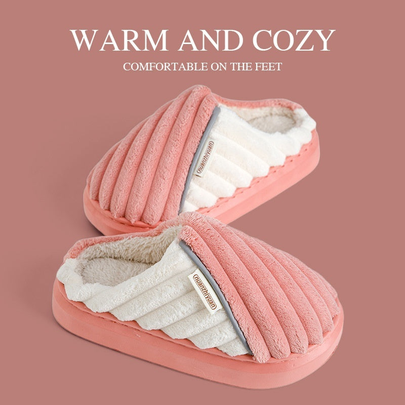 Cozy plus-size house slippers with a fleece-lined interior.