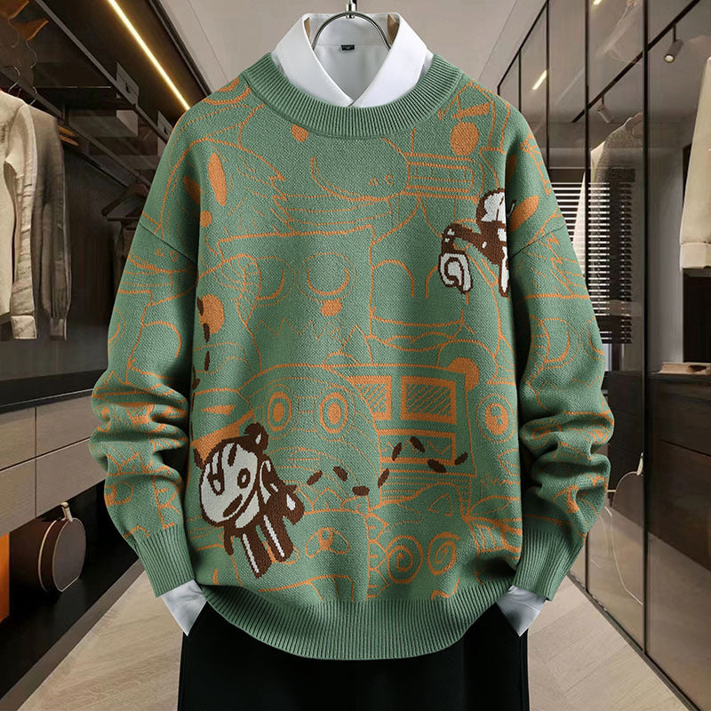 Warm and stylish round neck sweater for school students