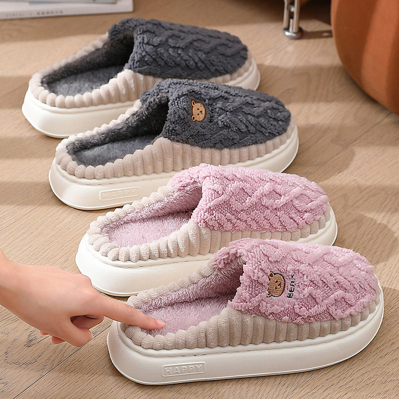 Cozy winter bear slippers with fleece lining for ultimate warmth and comfort.