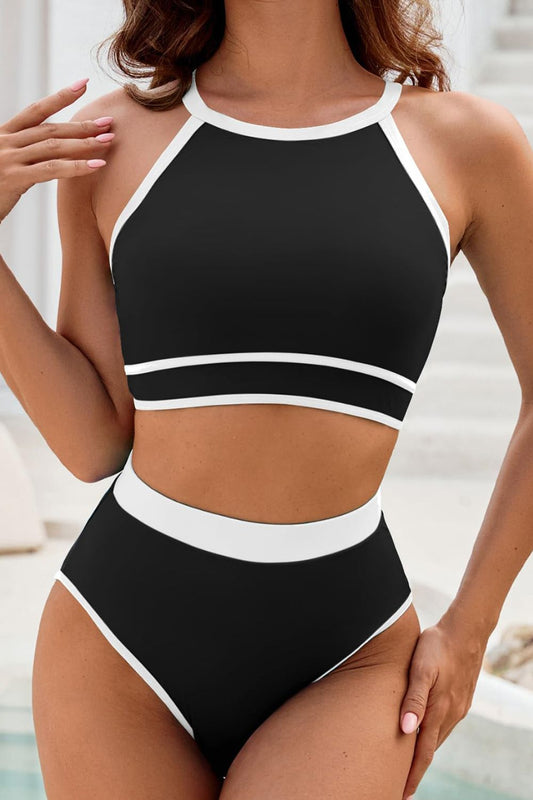 Crisscross Contrast Trim Bikini Set – Chic and Stylish Swimwear