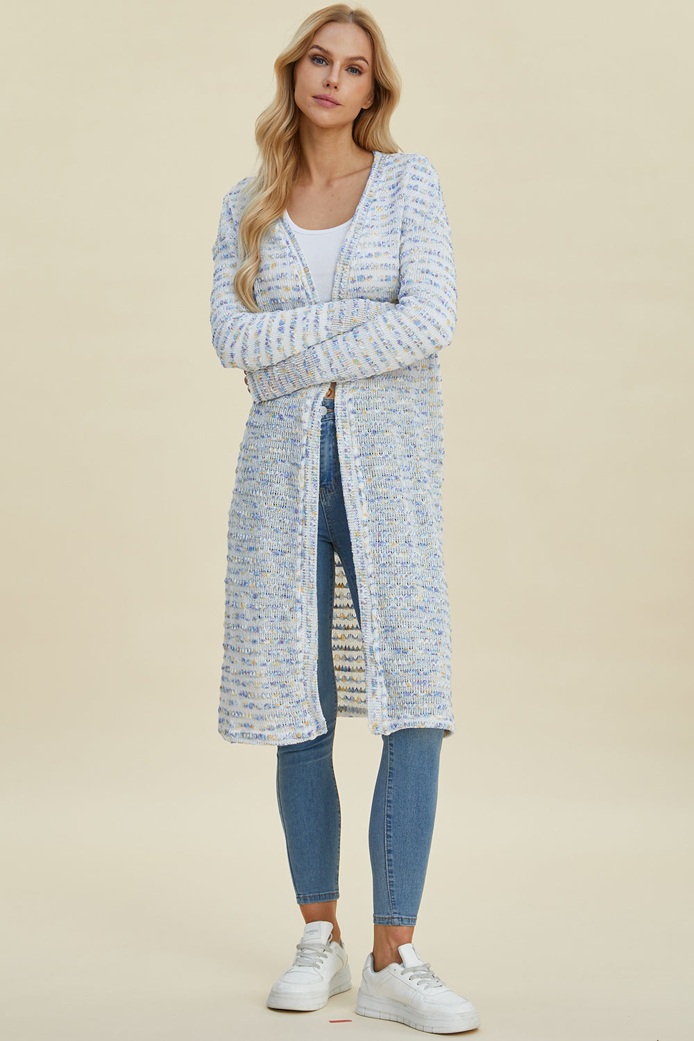 Double Take Full Size Open Front Longline Cardigan | Cozy & Stylish Women’s Cardigan - Filoré