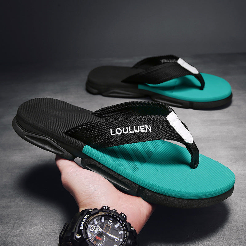 Durable outdoor flip flops with non-slip soles, perfect for beach adventures.