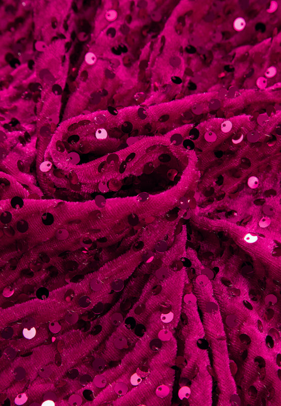 Close-up of Elegant Sequin Surplice Dress for a Night Out