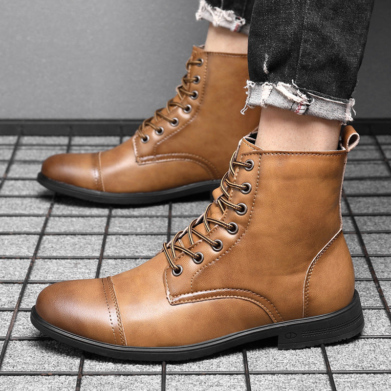 High-Top British Casual Men’s Shoes – Timeless Design and Modern Comfort