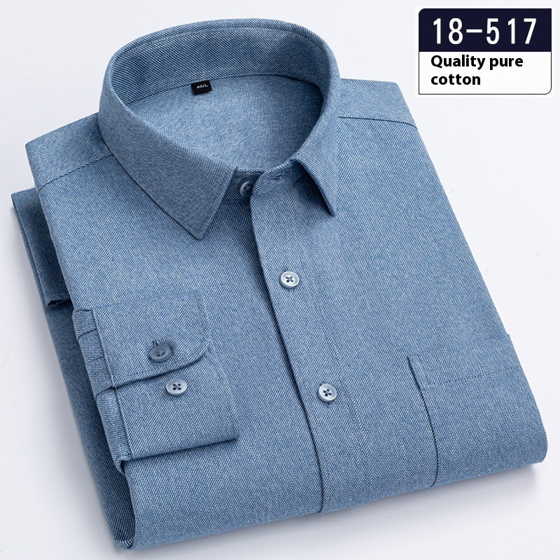 Men’s Long Sleeve Solid Color Pocket Shirt – Front View