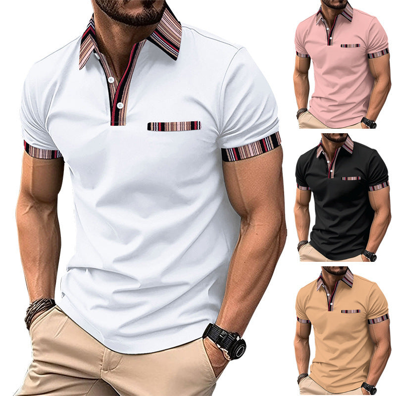 Men’s Printed Collar Button T-shirt – Comfortable and Stylish Casual Wear