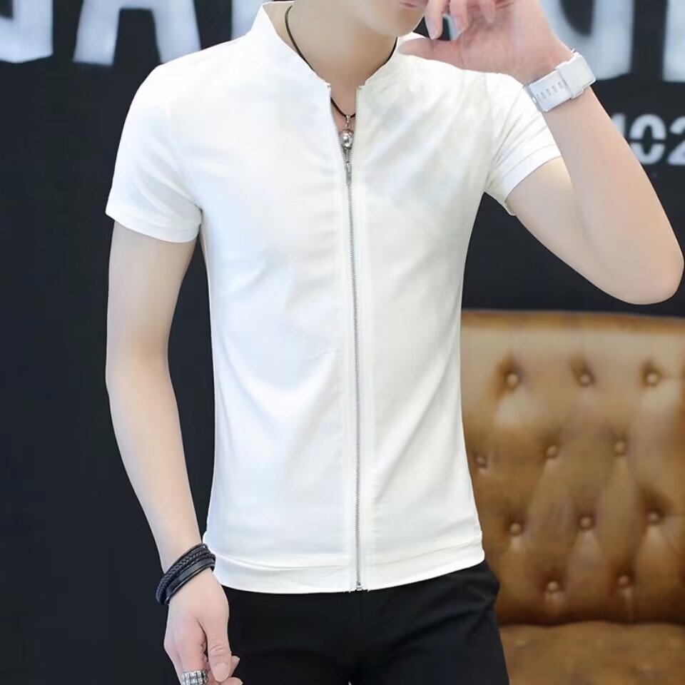 Men’s Short Sleeve Stand Collar Shirt – Perfect for Casual Wear