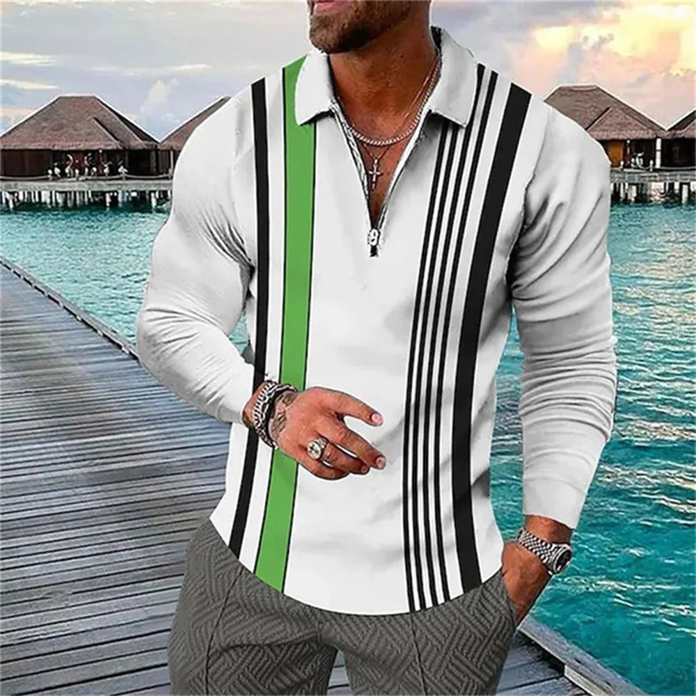 Men’s Long Sleeve Polo Shirt – Perfect for Smart-Casual Occasions