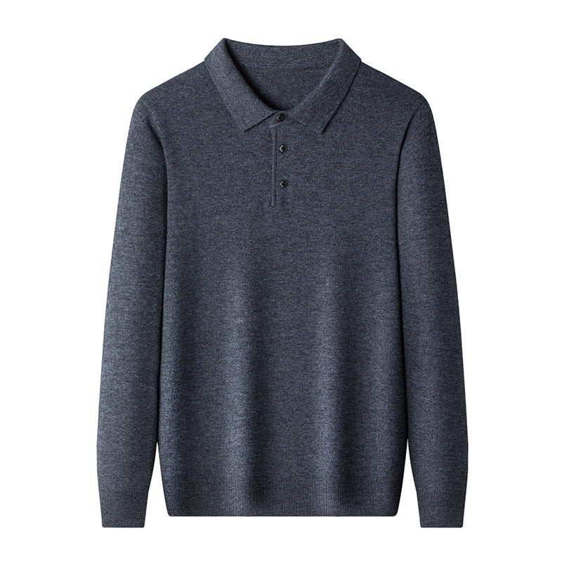 Men’s Long Sleeve Pure Wool Sweater for Casual Wear