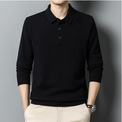 Men’s Polo Collar Sweater Styled for the Winter Season