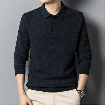 Men’s Winter Polo Collar Sweater – cozy and warm for the season.