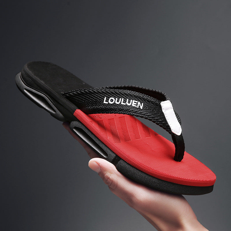 Non-slip flip flops designed for stability and comfort on wet surfaces.