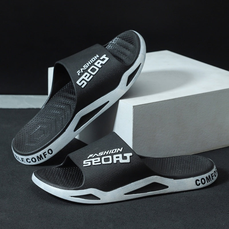 Non-slip summer basketball slippers for men, offering stability and comfort.