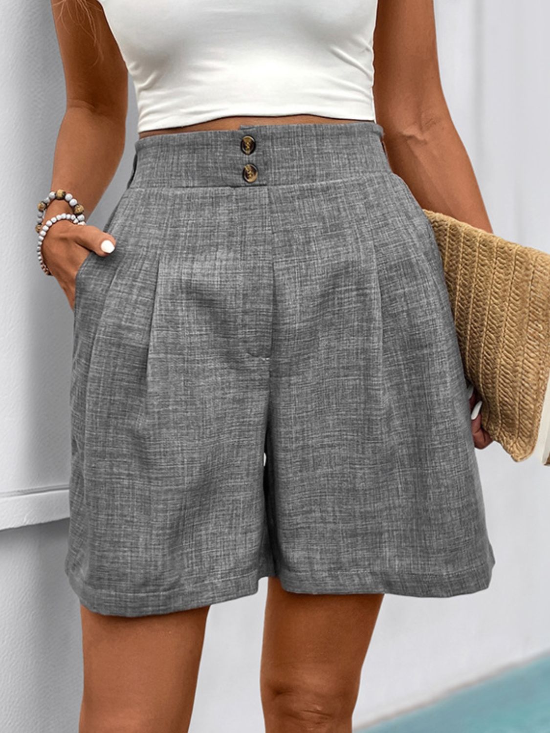 Perfee Frill Shorts with Pockets | Stylish Women's Casual Shorts - Filoré