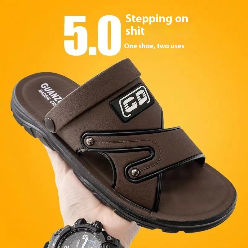 Comfortable platform beach sandals for men with a non-slip sole.