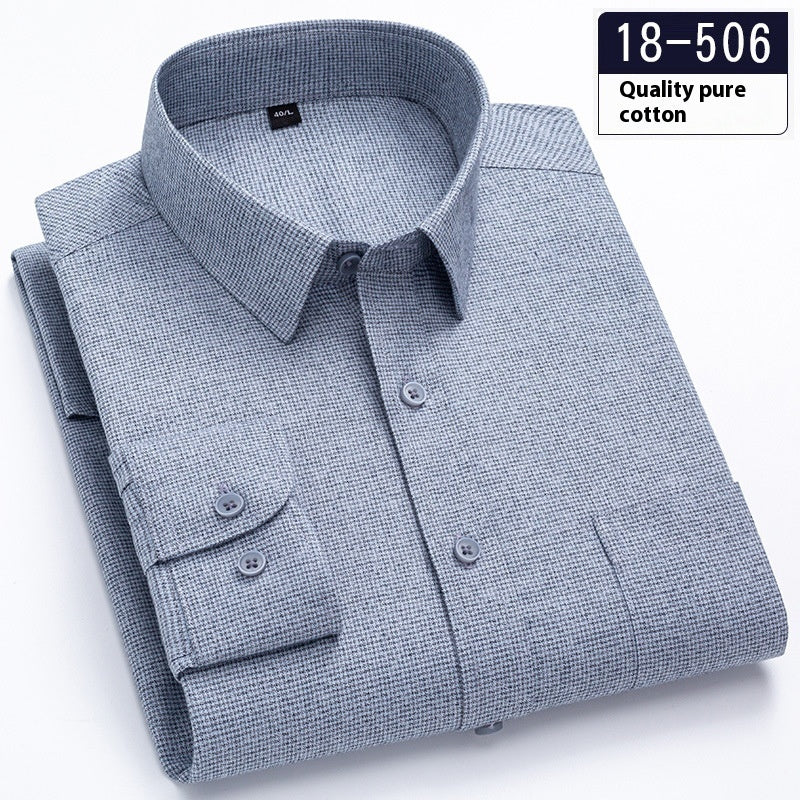 Men’s Professional Long Sleeve Solid Pocket Shirt