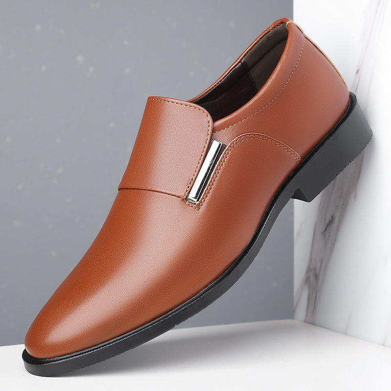 Sleek formal slip-on business shoes for men, perfect for professional wear.