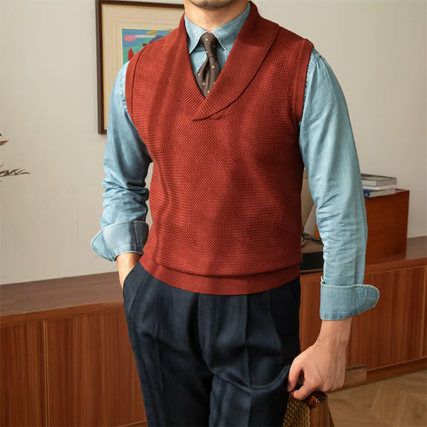 Comfortable and stylish knitted waistcoat for men - perfect for office wear