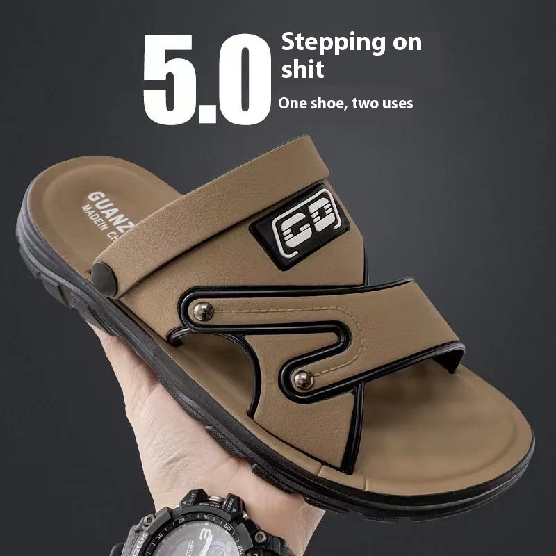 Stylish summer men’s platform non-slip beach sandals.