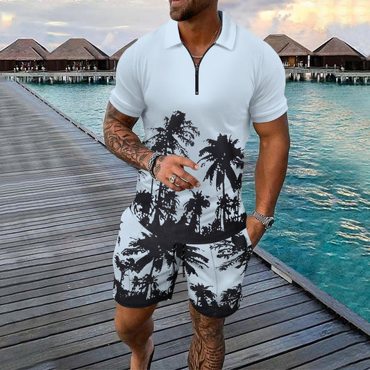 Summer Men’s Short-Sleeved Shirt & Shorts Suit – Stylish and comfortable