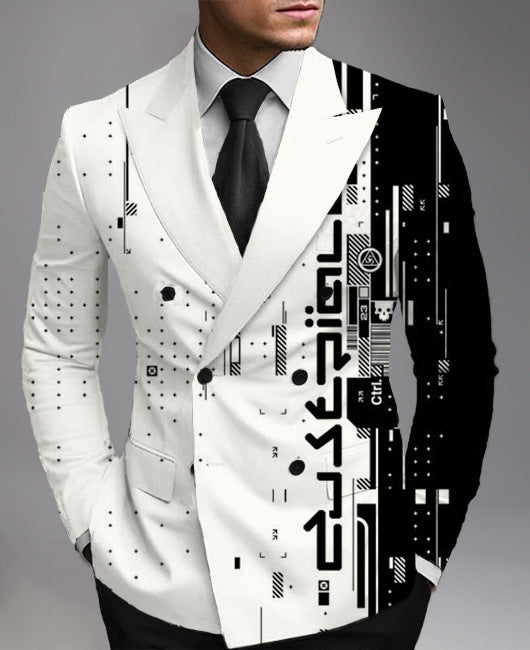 Stylish Men’s Printed Suit Jacket – Fashion and Comfort