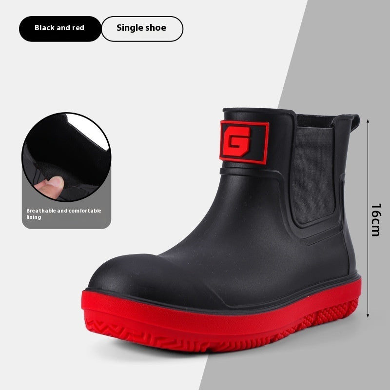 Stylish men's short waterproof winter shoes with a durable design.