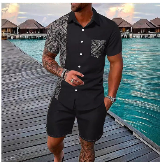 Close-up of 3D Digital Print on Beach Set – Stylish Summer Wear