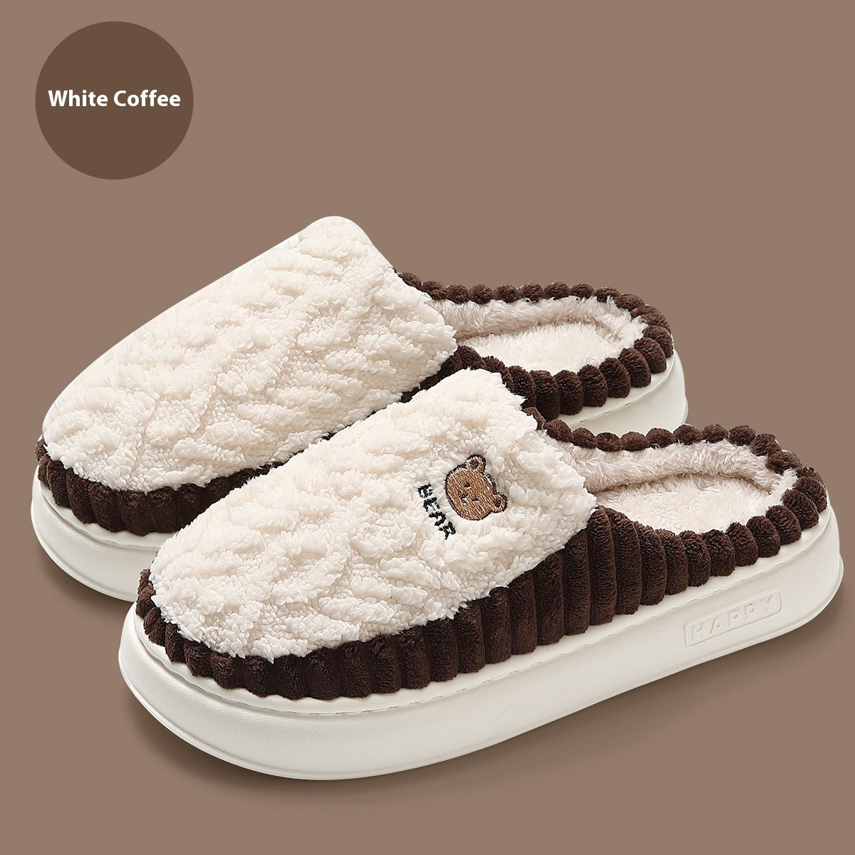 Warm fleece bear slippers to keep your feet toasty during winter.