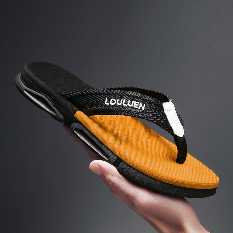 Wear-resistant flip flops for outdoor use and extended durability.