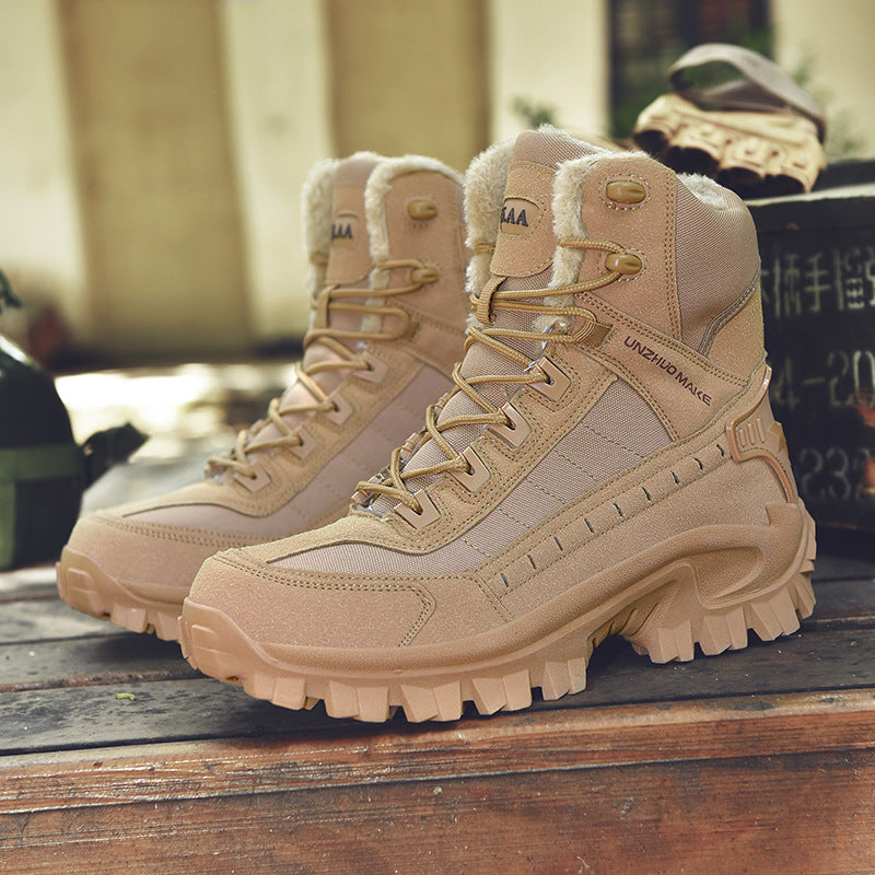 Men's fleece-lined winter boots offering comfort and protection from snow.