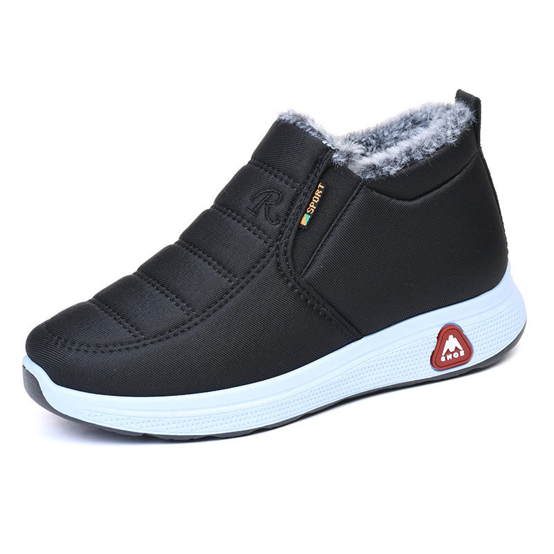 Fleece-lined thermal shoes for seniors, offering warmth and stability for cold weather.